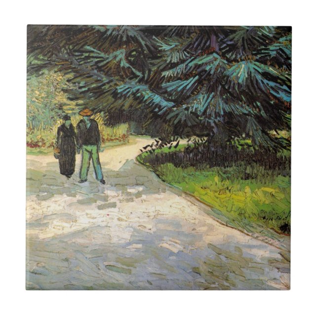 Carreau Jardin public avec couple par Vincent van Gogh (Devant)