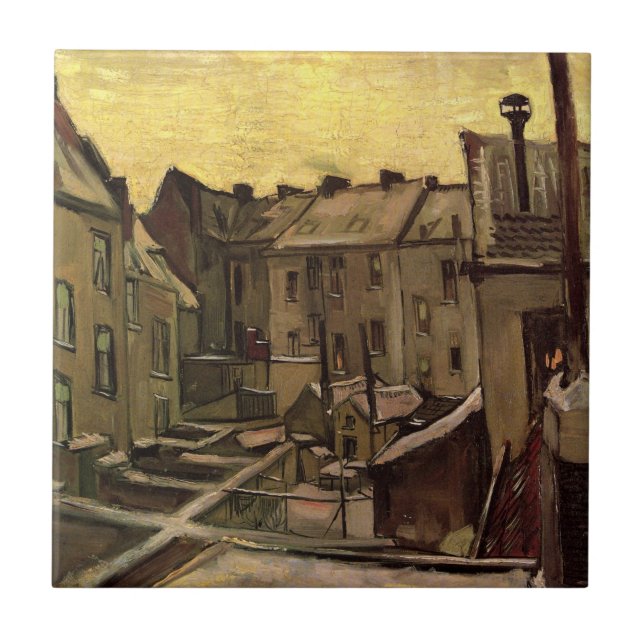 Carreau Jardins d'anciennes maisons par Vincent van Gogh (Devant)