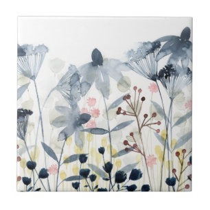 Carreau Jardins posés - fleurs d'aquarelle