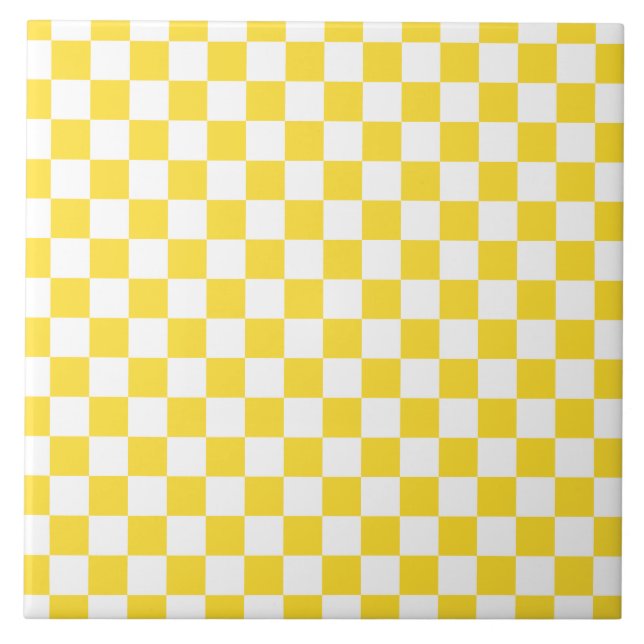 Carreau Jaune blanc À damiers Motif de tableau de bord (Devant)
