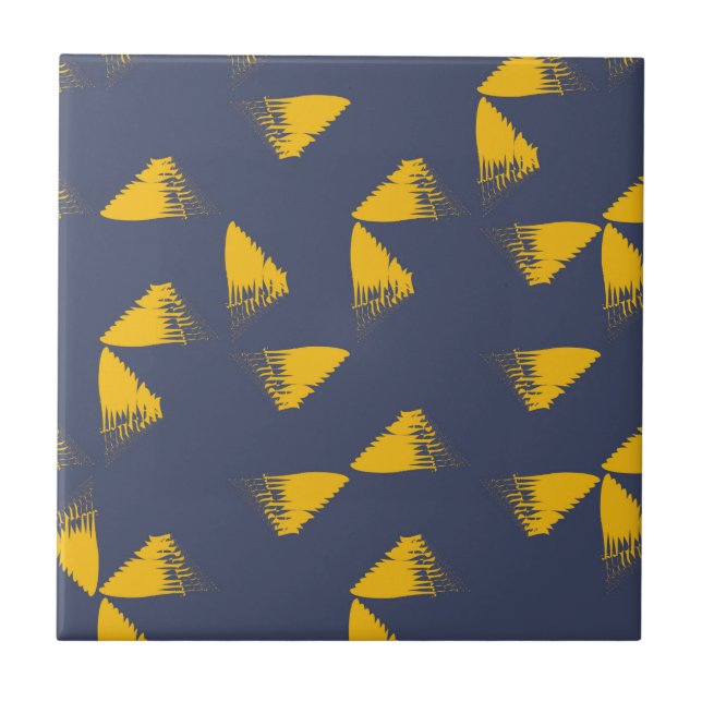 Carreau Jaune, cool, unique, triangles tendance (Devant)