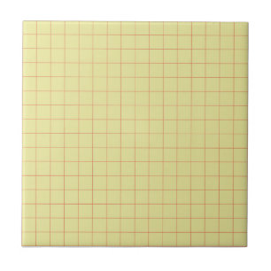 Carreau Jaune doux et rouge À damiers Rétro minimaliste