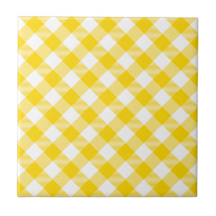 Carreau Jaune et blanc En vichy Diagonal Checks Motif