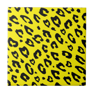 Carreau Jaune léopard motif sauvage exotique poster de ani