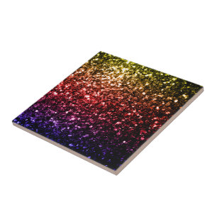 Carreau Jaune rouge violet faux paillettes scintillantes a