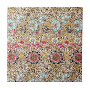Carreau Jaune vintage rose Corncockle de William Morris