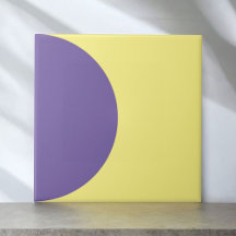 Jaune Violet Rétro Demi-Cercle Milieu du Siècle Mo