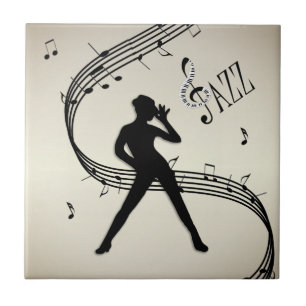 Carreau Jazz Dance Golden Ceramic Tile
