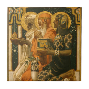 Carreau JC Leyendecker Trois Sages Vintage Noël