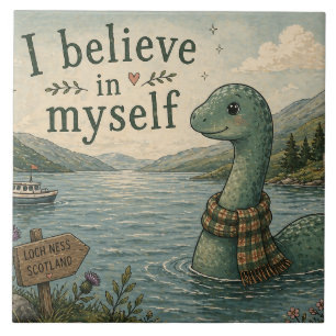 Carreau Je crois en moi-même Loch Ness Monster fantaisiste