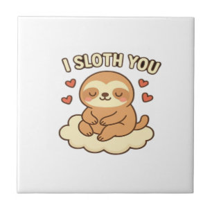 Carreau Je Paresseux Vous - Mignon Kawaii Paresseux Amour