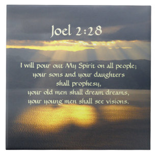 Carreau Je répandrai Mon Esprit Joel 2 28, Bible Verse