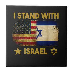 Carreau Je suis avec Israël Drapeau Amérique