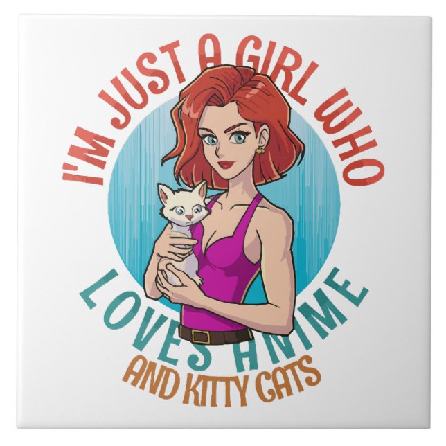 Carreau Je suis juste une fille qui aime les chats (Devant)