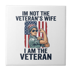 Carreau Je suis la conception de femme patriotique vétéran