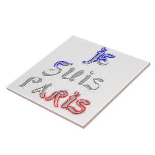 Carreau Je Suis Paris J'aime Paris Impression de Texte Art