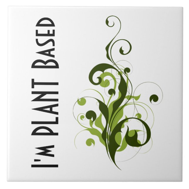 Carreau Je suis un message végétarien ou végétarien basé s (Devant)