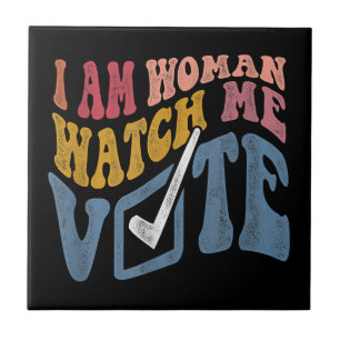 Carreau Je Suis Une Femme Me Regarder Vote 2024 Vague Bleu