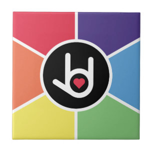 Carreau Je t'aime Arc-en-ciel