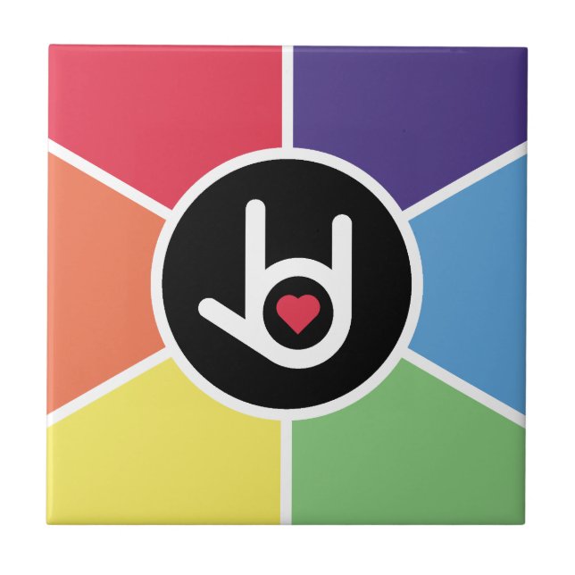 Carreau Je t'aime Arc-en-ciel (Devant)