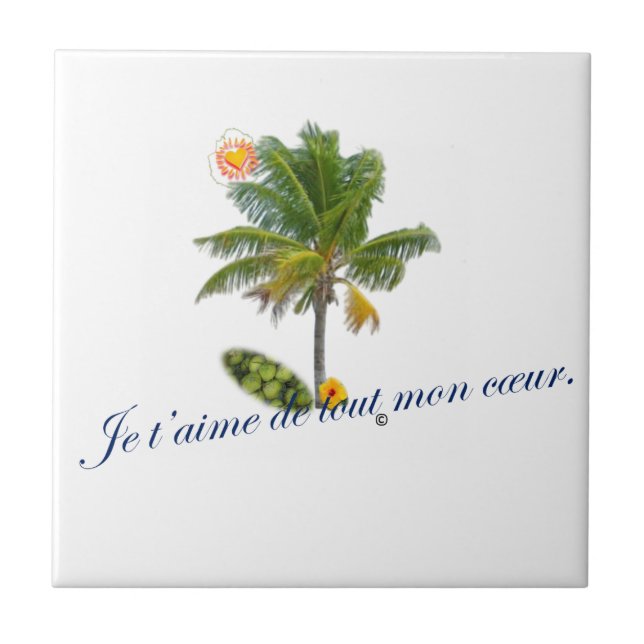 Carreau Je t'aime de tout mon cœur  (Devant)