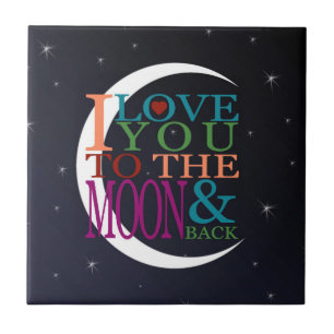 Carreau Je t'aime jusqu'à la Lune et retour