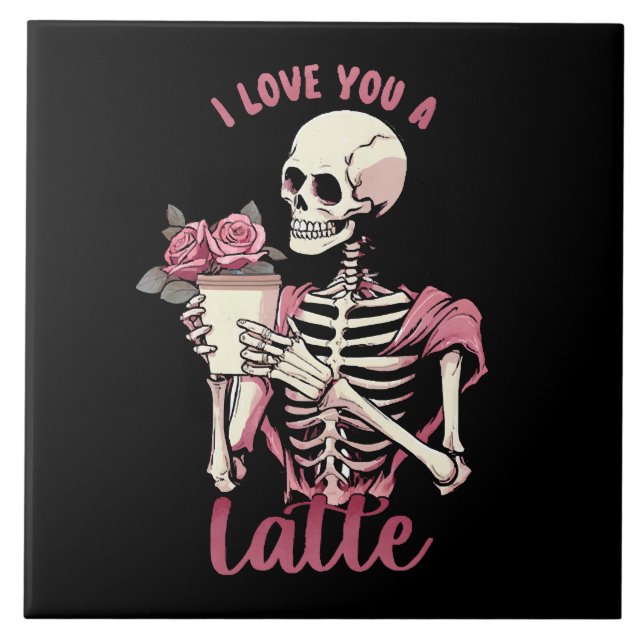 Carreau Je t'aime un squelette de la Saint-Valentin (Devant)