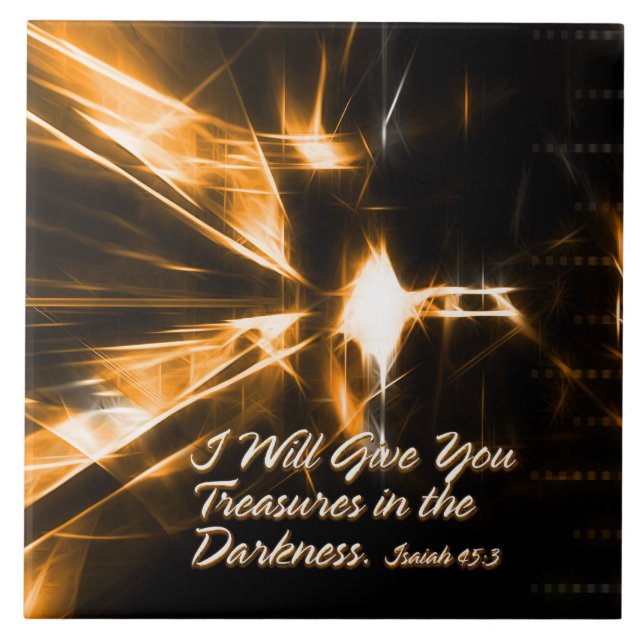 Carreau Je vous donnerai des trésors dans les tuiles sombr (Devant)