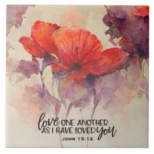 Carreau Jean 15:12 Aimez-vous l'autre Bible Verse chrétien