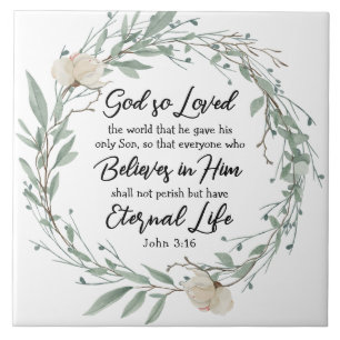 Carreau Jean 3:16 Dieu a tant aimé le monde Bible Verse