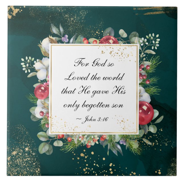 Carreau Jean.3:16 Dieu si aimé le monde, Noël (Devant)