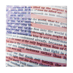 Carreau Jean 3:16 et drapeau américain