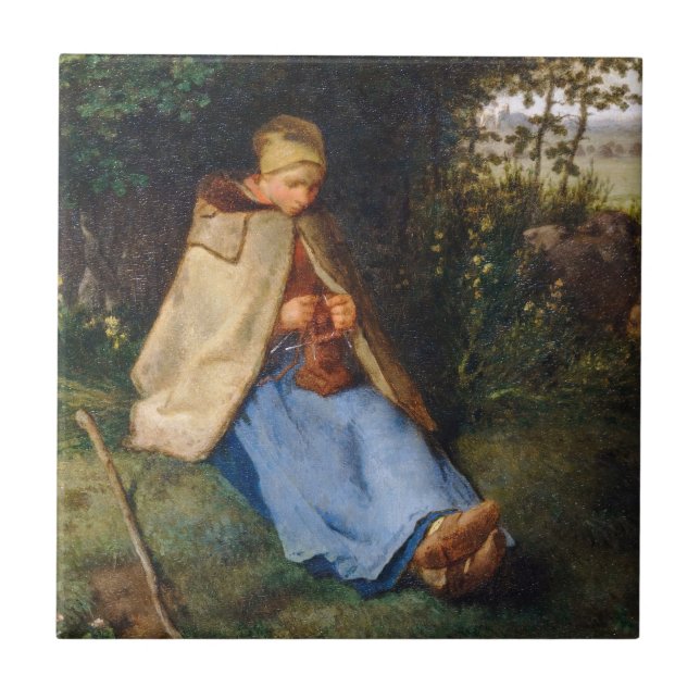 Carreau Jean-François Millet - Le Knitter (Devant)