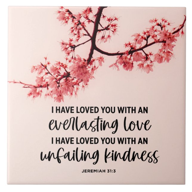 Carreau Jérémie 31:3 Je T'Ai Aimé La Bible Verse (Devant)