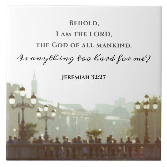 Carreau Jérémie 32:27 Est-ce que quelque chose de trop dur (Devant)