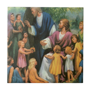 Carreau Jésus-Christ bénissant les enfants, religion vinta