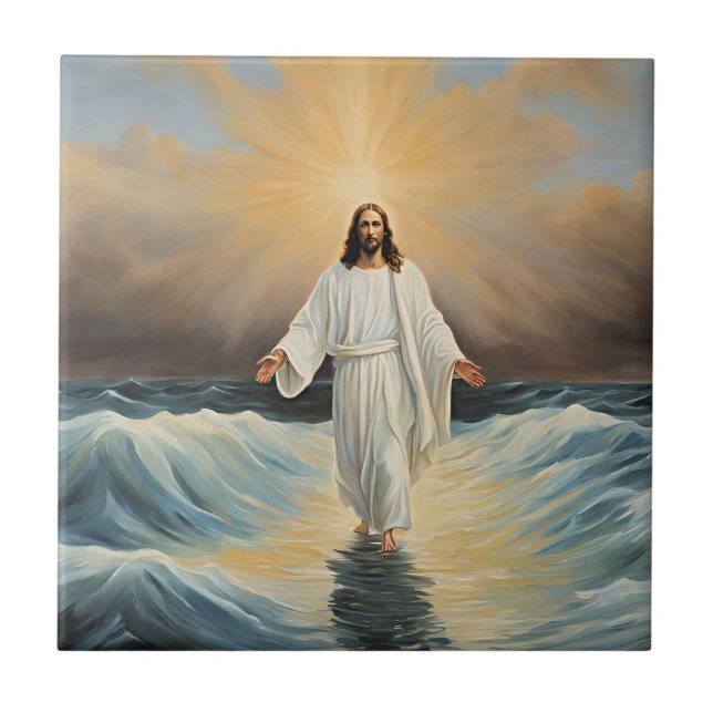 Carreau Jésus-Christ marchant sur l'eau (Devant)