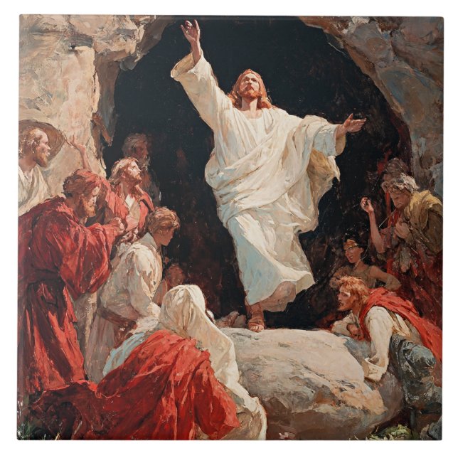 Carreau Jésus-Christ ressuscitant du tombeau (Devant)