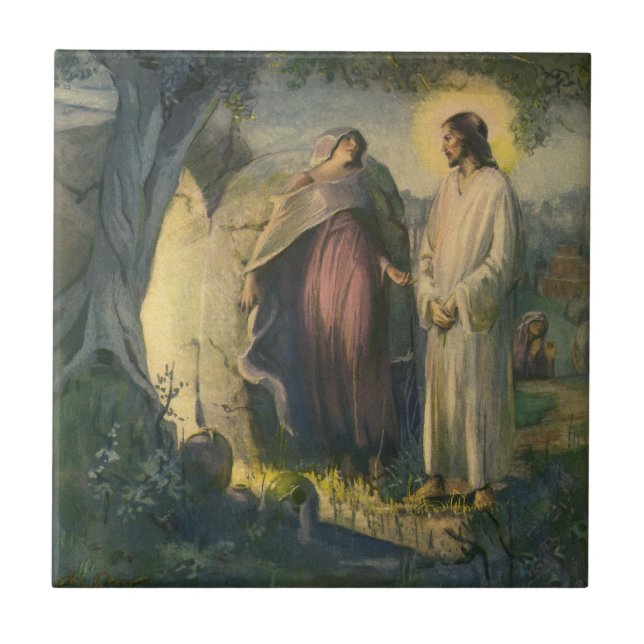 Carreau Jésus-Christ ressuscité par le tombeau par ML Gree (Devant)