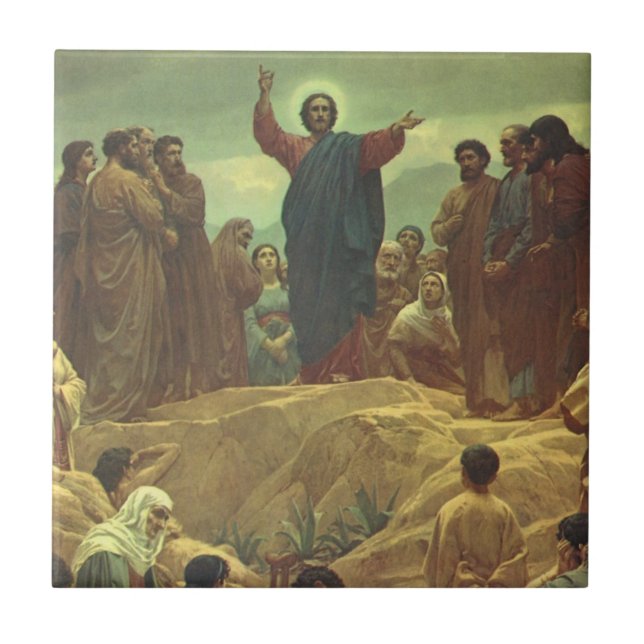 Carreau Jésus Christ Sermon sur le Mont, Religion Vintage (Devant)