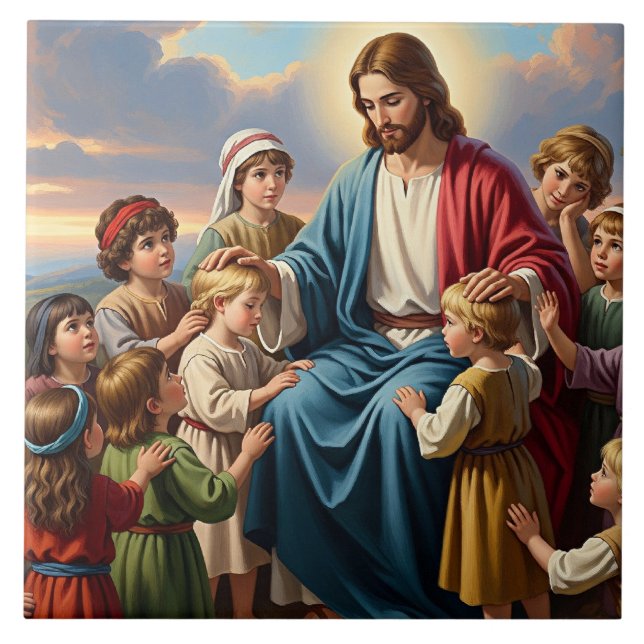 Carreau Jésus entouré d'enfants (Devant)