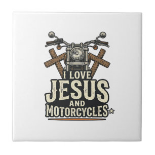 Carreau Jésus et motos vintage chrétien biker Desi