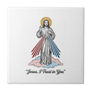 Carreau Jésus, je me fie à toi, design de chemise vintage