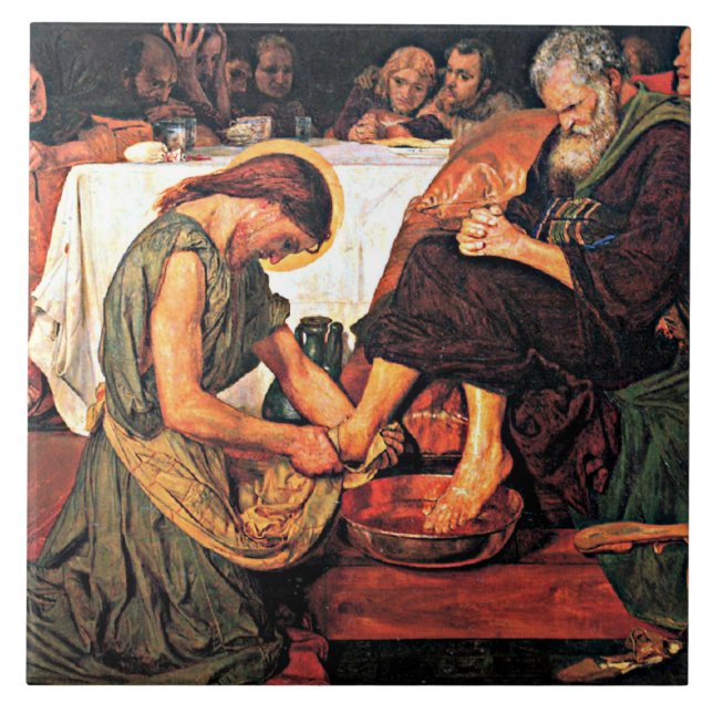 Carreau Jésus lavant les pieds de Pierre (2) (Devant)