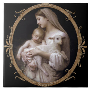 CARREAU JÉSUS, MARY ET L'AGNEAU