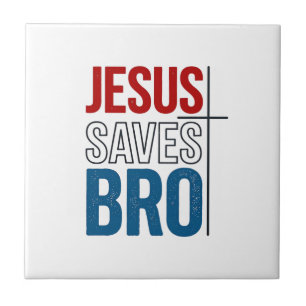 Carreau Jésus Sauve Frère Typographie Chrétienne T-Shirt C
