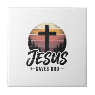 Carreau Jesus Sauve Frère Vintage Chemise Croix Chrétienne