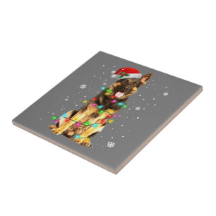 Carreau Jeu de Noël de l'arbre de berger allemand