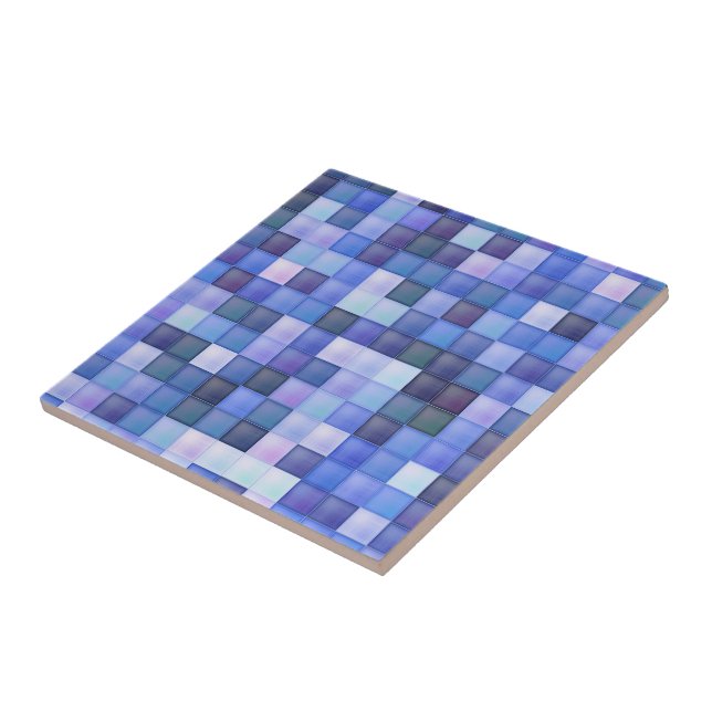 Carreau Jeu vidéo Pixels Carré bleu Motif (Côté)