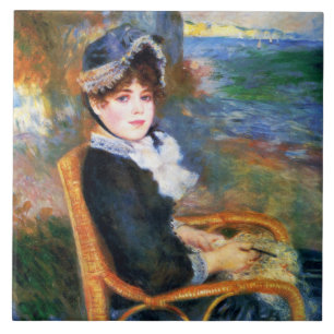 Carreau Jeune femme au bord de la mer (par Renoir)